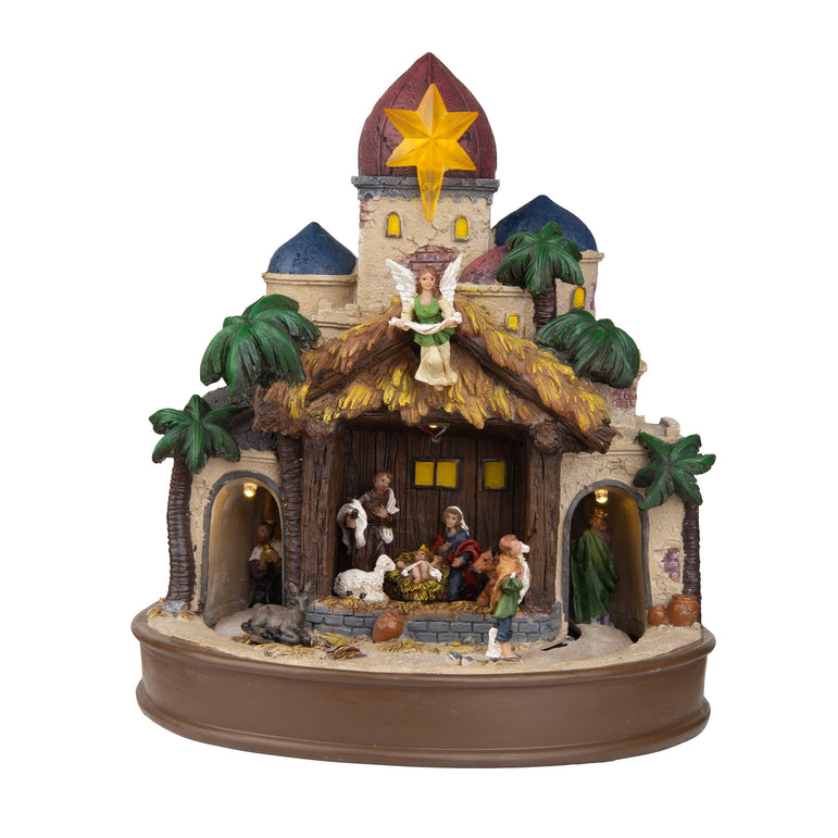 LED Musical Nativity Manger Scene