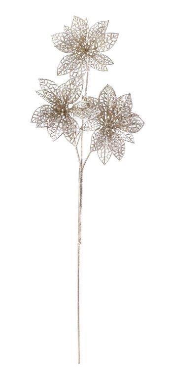 Matte Metallic Poinsettia Spray