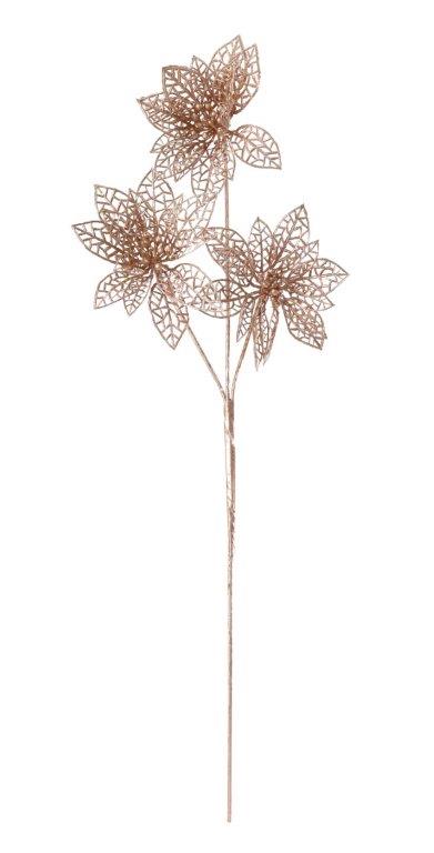 Matte Metallic Poinsettia Spray