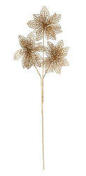 Matte Metallic Poinsettia Spray