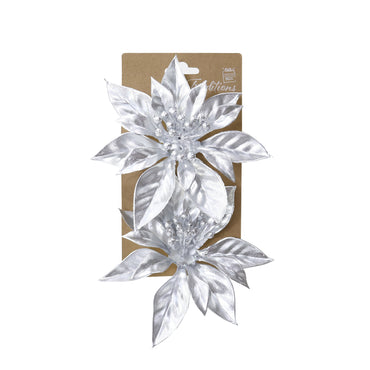 Clip Matte Metallic Poinsettia (2pk)