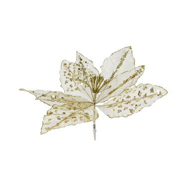 Clip Poinsettia Sheer Metallic