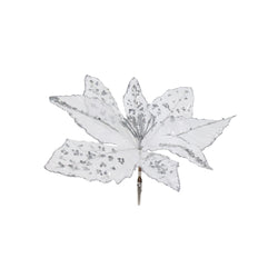 Clip Poinsettia Sheer Metallic