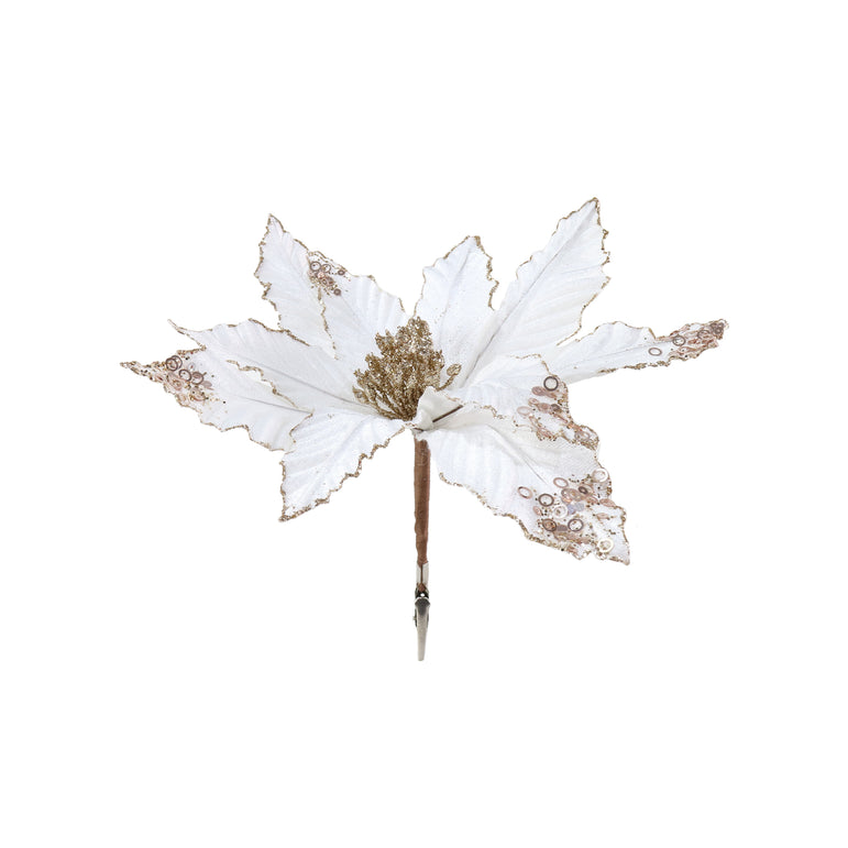 Clip Velvet Poinsettia