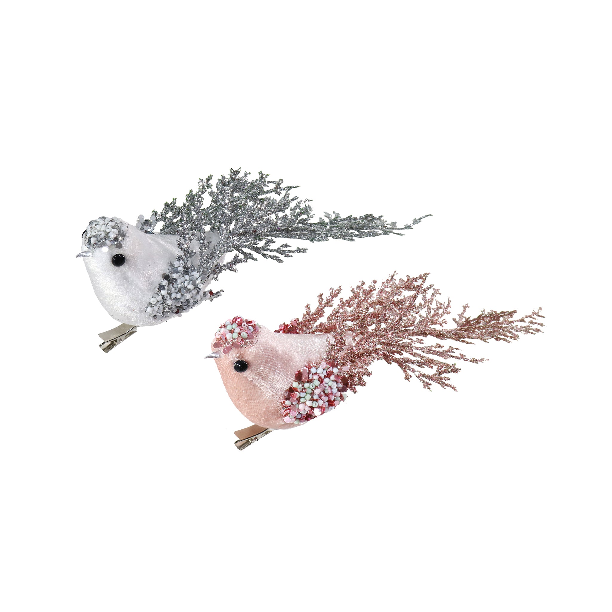 Clip Velvet Bird Glitter