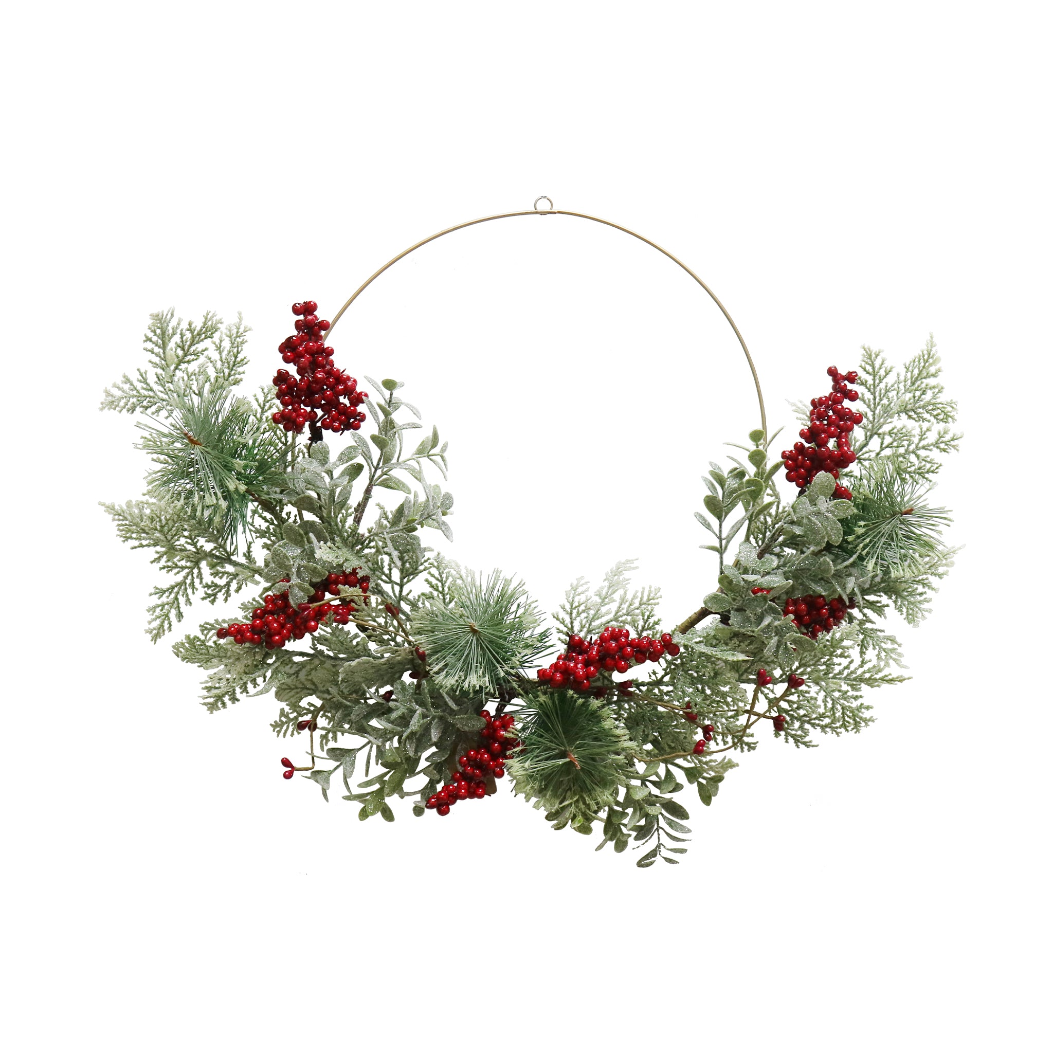 Wire Half Wreath Berries