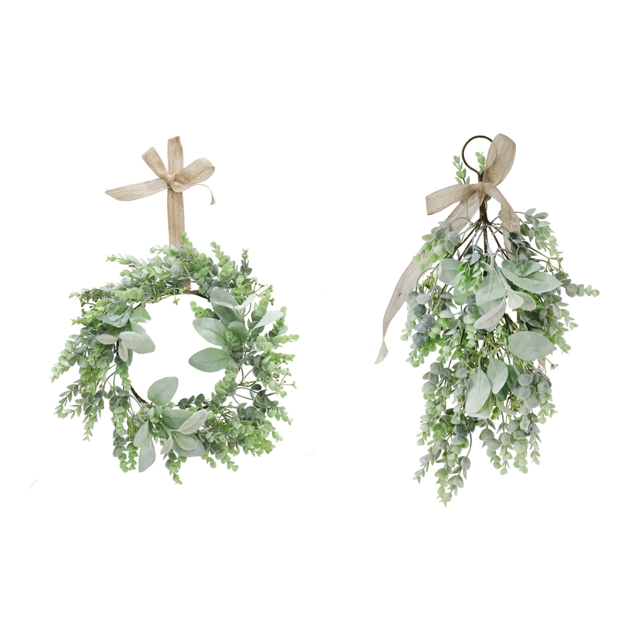 Mistletoe Wreath/Swag Natural Bow