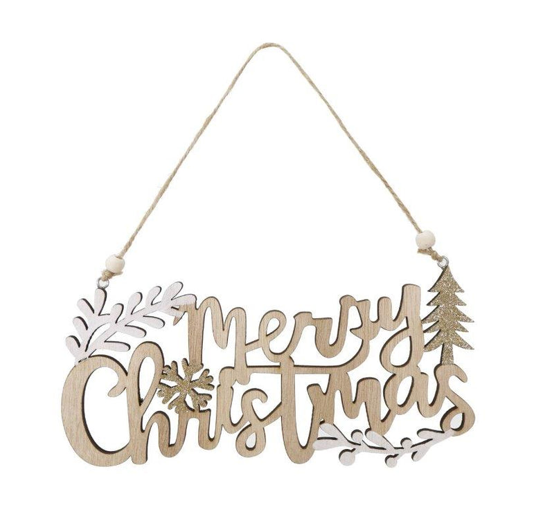 Merry Christmas Leaf Sign