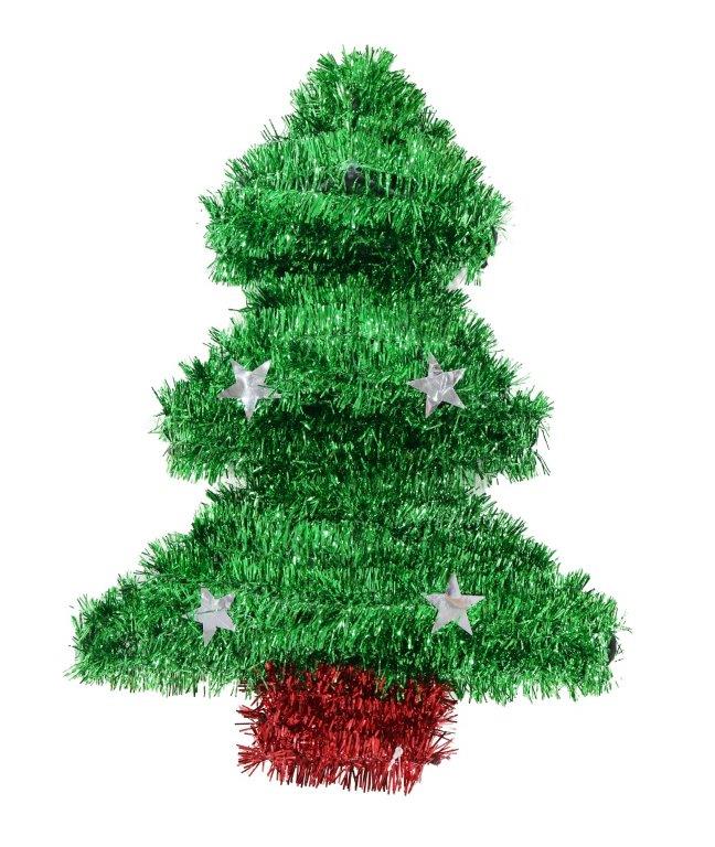 Tinsel Tree Plaque 35cm