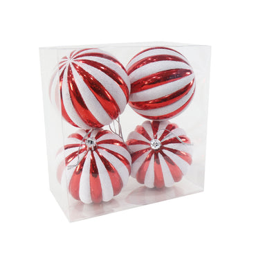 Candy Cane Baubles (4pk)