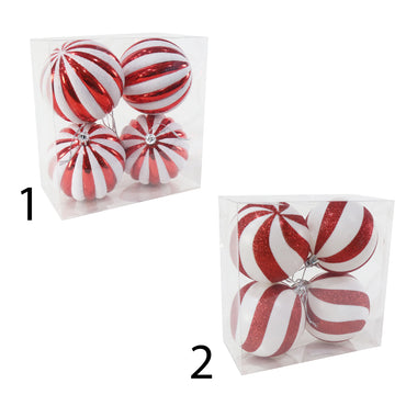 Candy Cane Baubles (4pk)