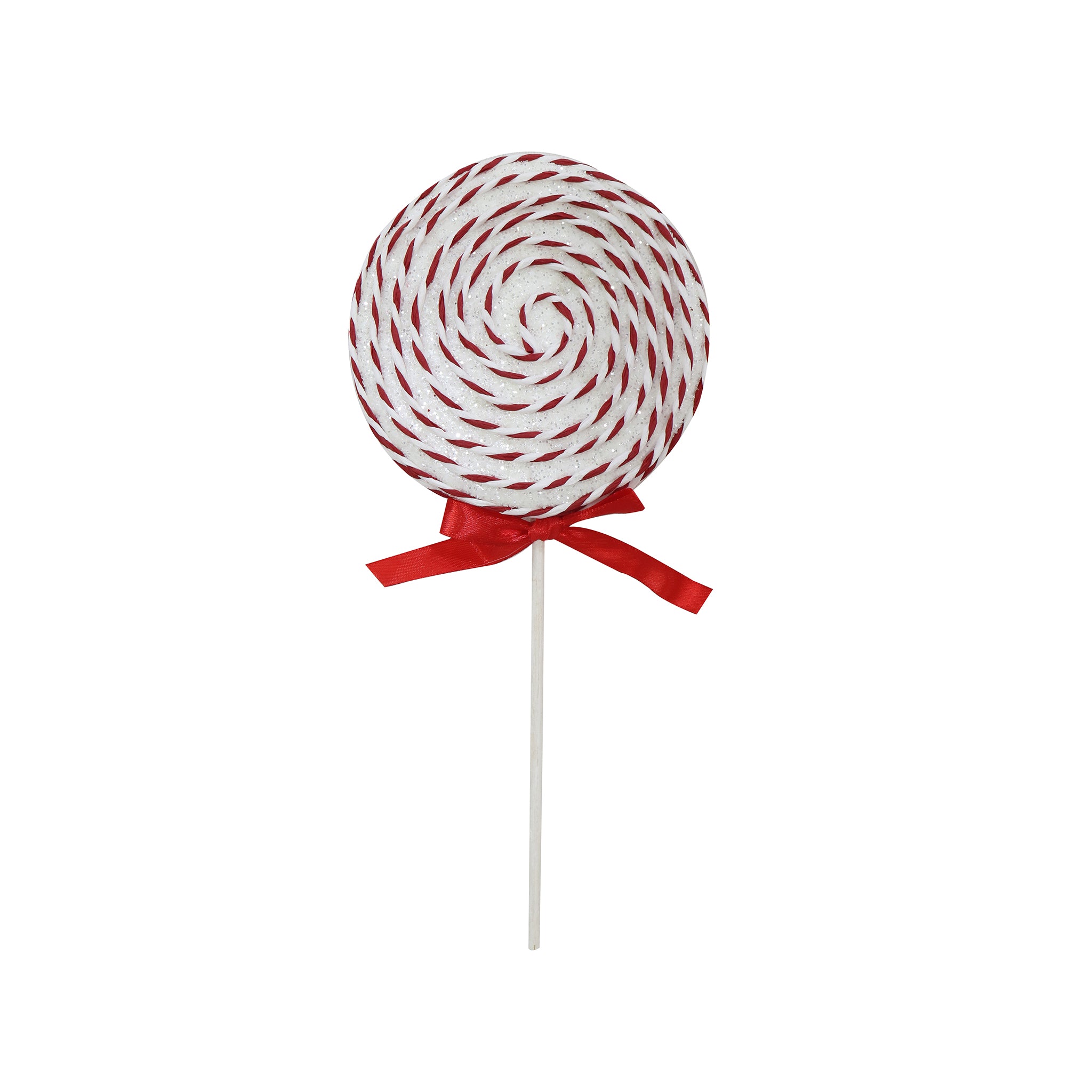 Glitter Candy Stripe Lollipop Pick