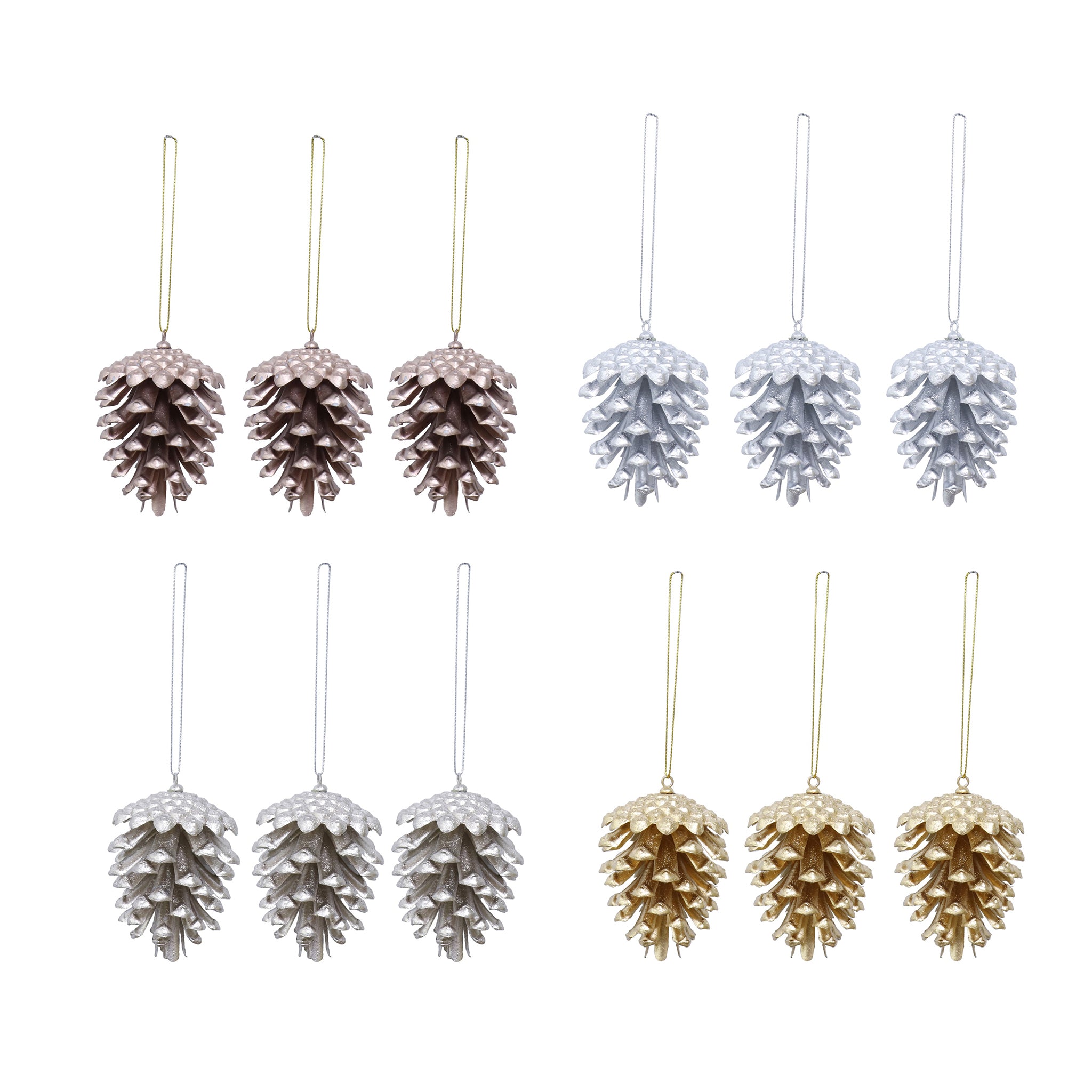 Matte Metallic Hanging Cones (3pk)