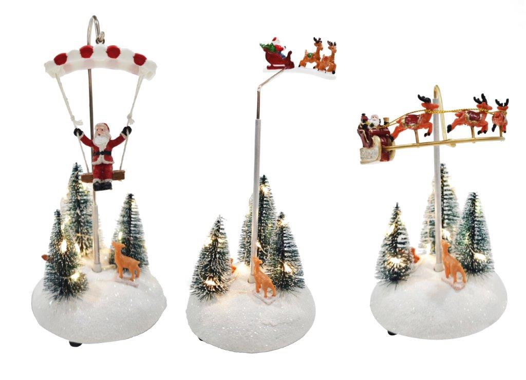 LED Forest Aerial Santa Scene