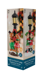 Light Up Street Lamp Two Figure Scene 36cm Asst