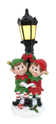 Light Up Street Lamp Two Figure Scene 36cm Asst