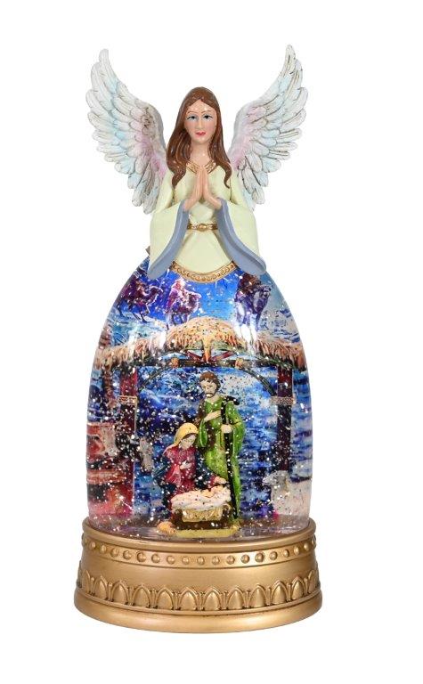 Glitter Swirl Musical Angel Nativity Scene