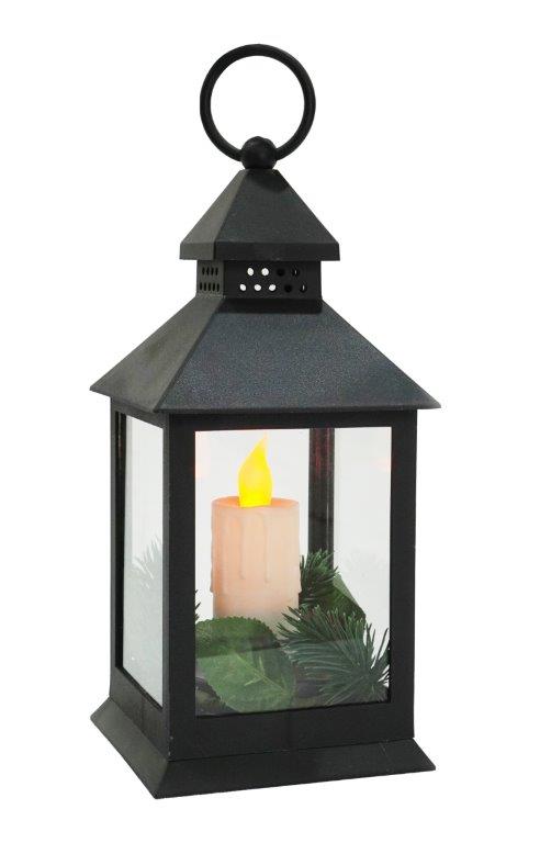 LED Taper Candle Lantern with Decoration