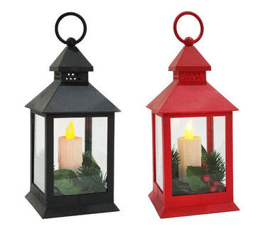 LED Taper Candle Lantern with Decoration
