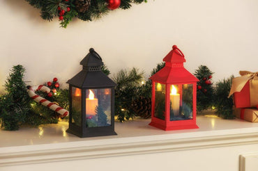 LED Taper Candle Lantern with Decoration