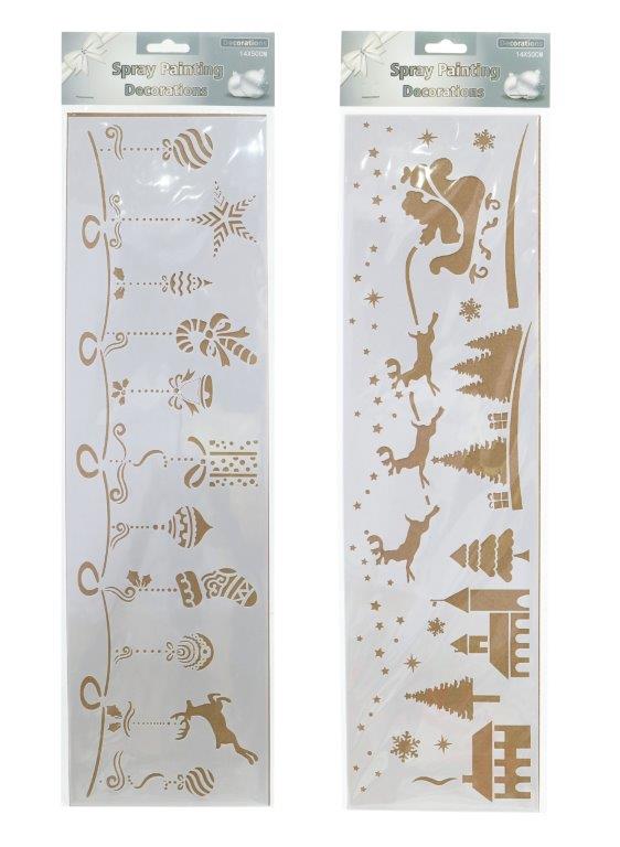 Snow Spray Sleigh Scene Stencil