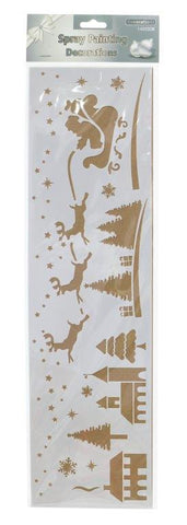 Snow Spray Sleigh Scene Stencil