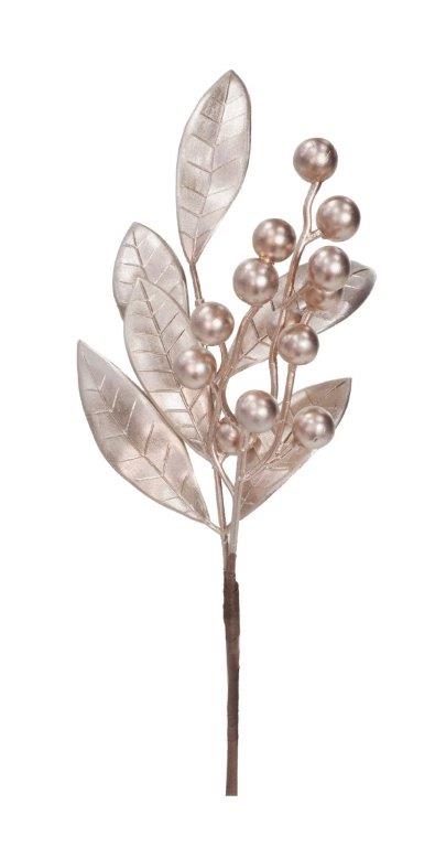 Matte Metallic Berry Leaf Pick