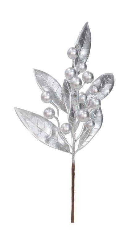 Matte Metallic Berry Leaf Pick