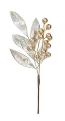 Matte Metallic Berry Leaf Pick