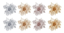 2 Pack Matte Metallic Poinsettia Clip