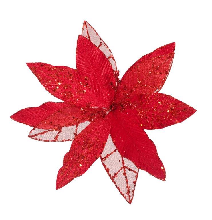 Luxe Organza Poinsettia Clip