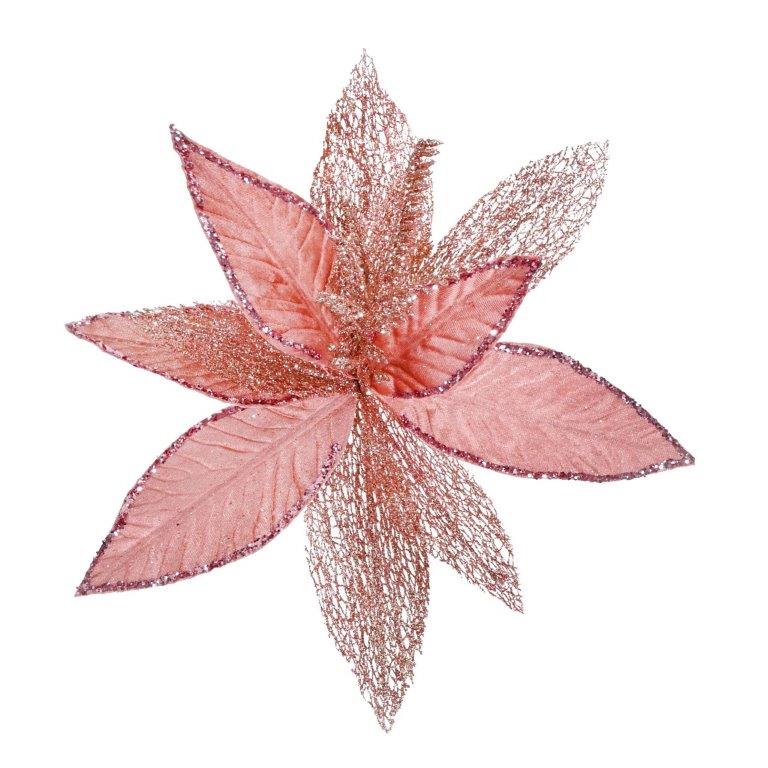 Regal Mesh Velvet Poinsettia Clip