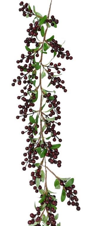Deluxe Berry Leaf Garland 130cm