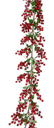 Deluxe Berry Leaf Garland 130cm