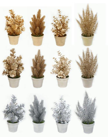 Matte Metallic Potted Tree 20 cm