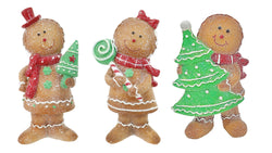 Ceramic Iced Gingerbread Figurine Asst
