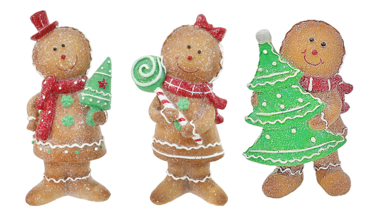 Ceramic Iced Gingerbread Figurine Asst