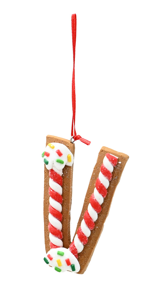 Hanging Gingerbread Alphabet Deco 9cm Asst