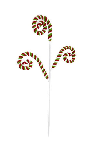 Plush Candy Cane Swirl Pick