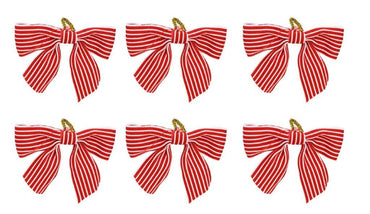 6 Pack Candy Cane Stripe Bow