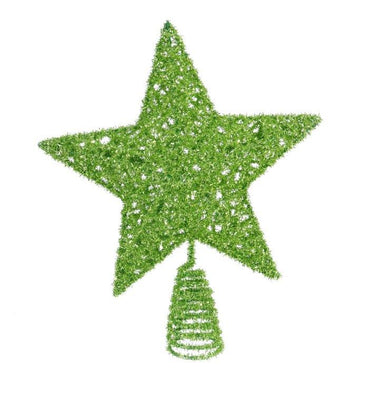 Green Tinsel Star Topper