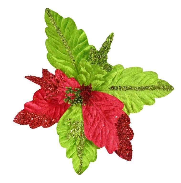 Green Poinsettia Clip
