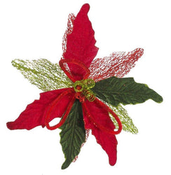 Poinsettia Clip Green-Red