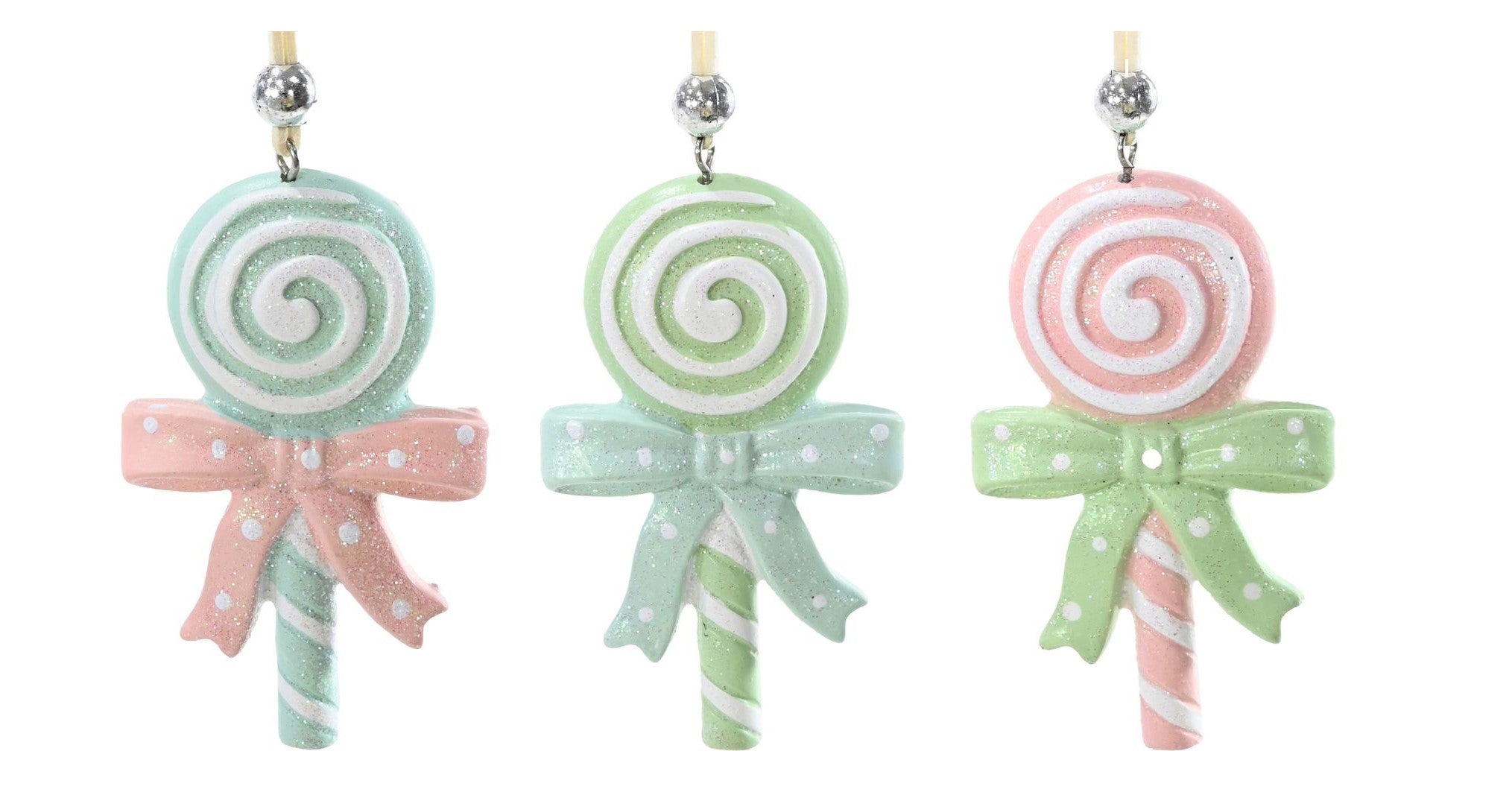 Assorted Lollipop with Contrast Bow Hanging Deco