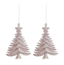 Hanging Glitter Deco 2pk Asst snowflakes / trees / stars /