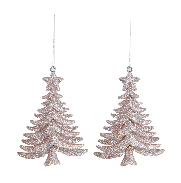 Hanging Glitter Deco 2pk Asst snowflakes / trees / stars /