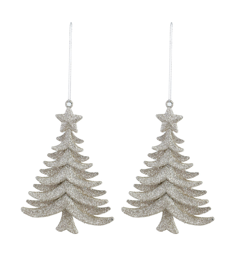 Hanging Glitter Deco 2pk Asst snowflakes / trees / stars /