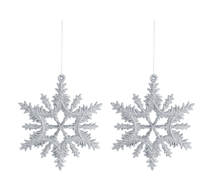 Hanging Glitter Deco 2pk Asst snowflakes / trees / stars /