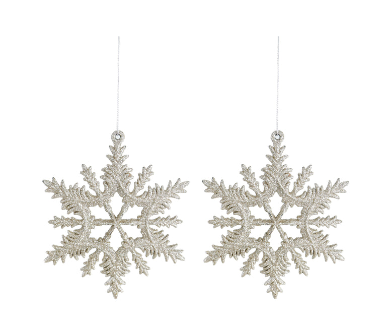 Hanging Glitter Deco 2pk Asst snowflakes / trees / stars /