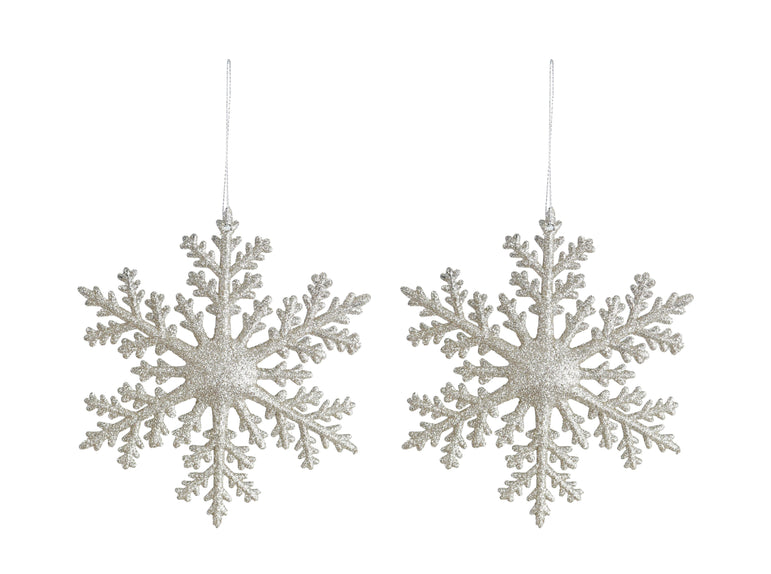 Hanging Glitter Deco 2pk Asst snowflakes / trees / stars /